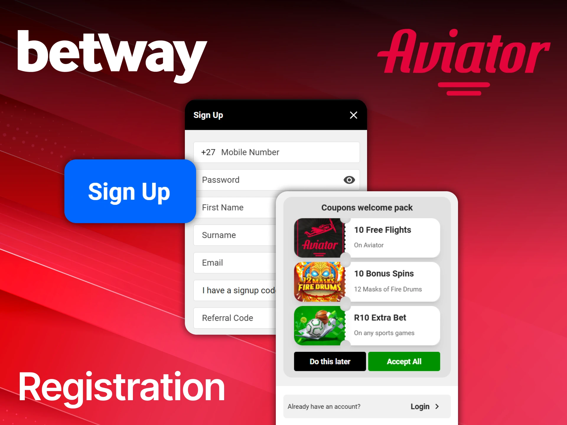 Register and start playing Aviator at Betway in Zambia.