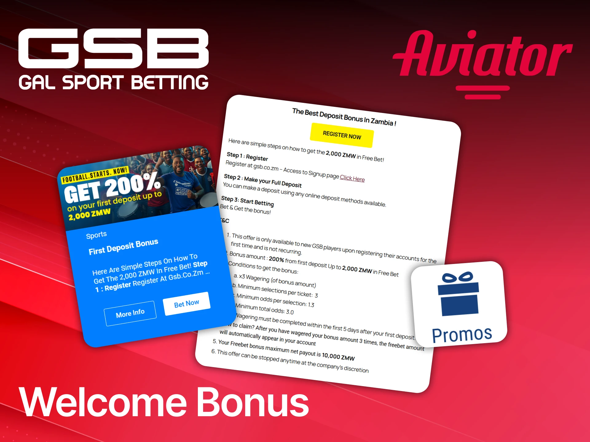 Claim the generous welcome bonus for your Aviator play on GSB in Zambia.