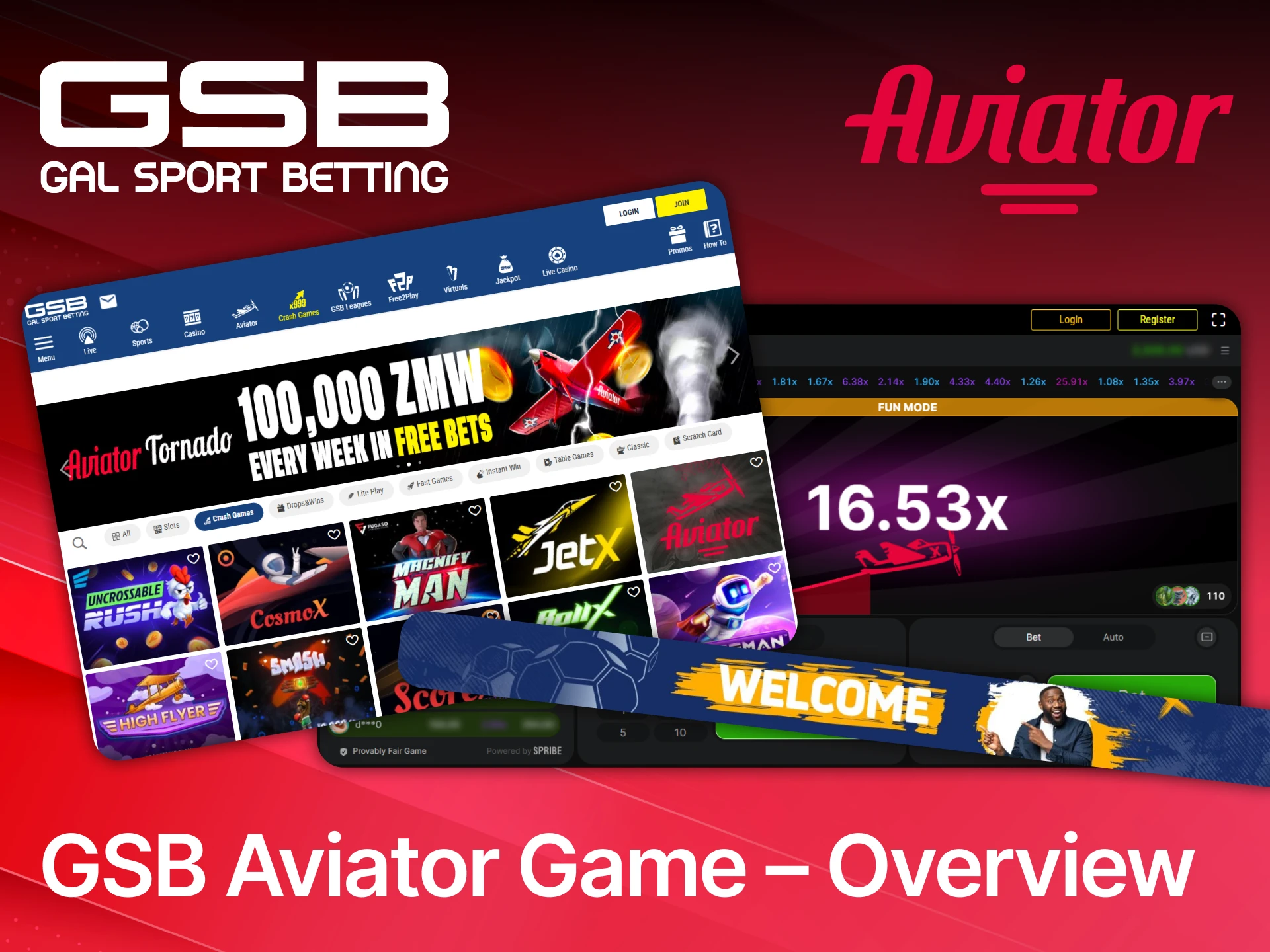 Get an overview of the Aviator game available on GSB and start playing now.